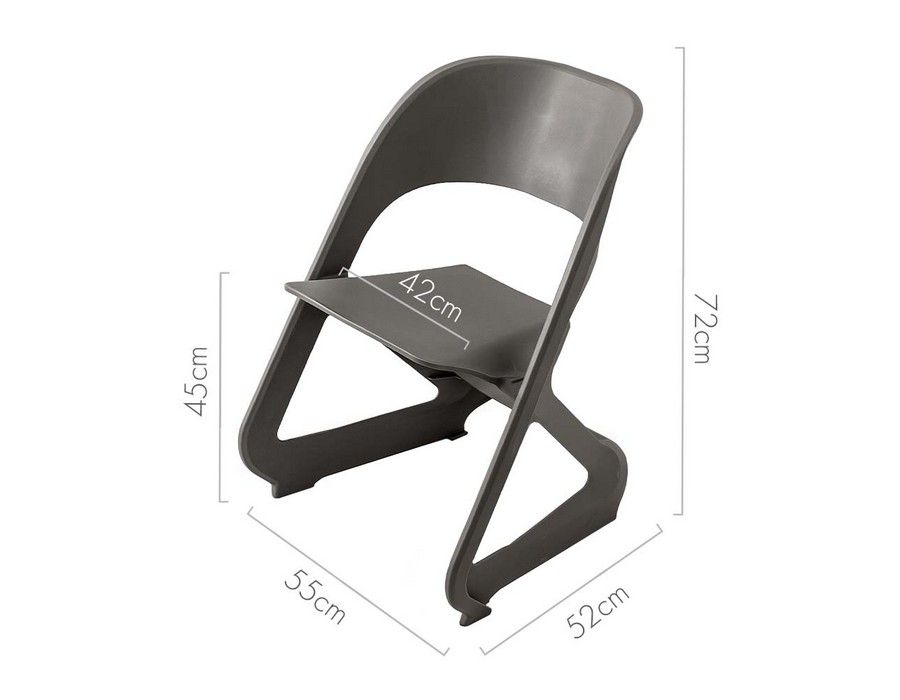 Dining Chair Dinner Seating (Set of 4) Stackable Grey - Image 2