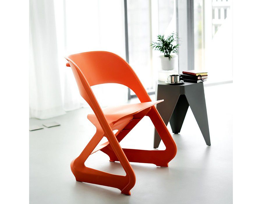 Dining Chair Dinner Seating (Set of 4) Stackable Orange - Image 5