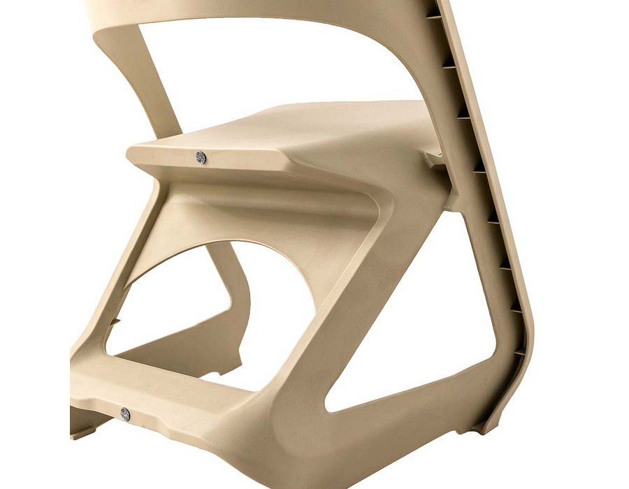 Dining Chair Dinner Seating (Set of 4) Stackable Beige - Image 4