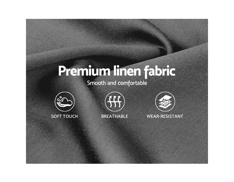 Bed Base (King Single Size) Fabric Cover Grey + Headboard - Image 2