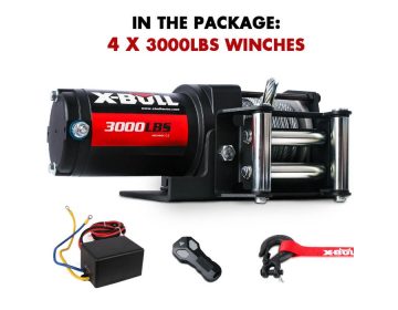 Electric Winch Boat Puller (12V | 3000lb) Black